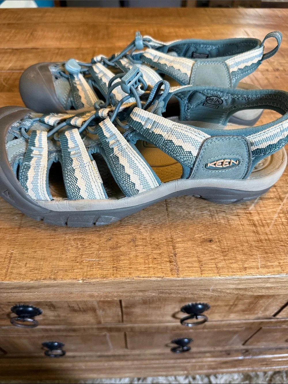 Keen Blue and White Closed-Toe Outdoor Sandals